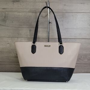 Kate Spade 2-Tone Saffiano Leather Black and Cream Women's Tote Bag